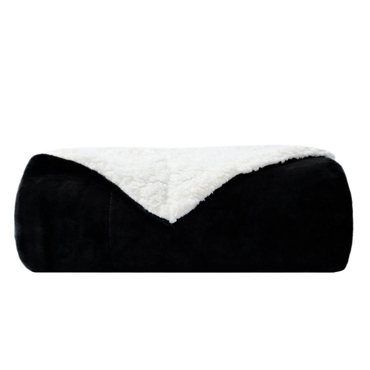 Nanpiper Fleece Blanket Sherpa Throw,Soft Fuzzy Blankets For Couch,Black 50'X60'