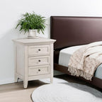 Intercon San Mateo Nightstand with 3 Drawers, Rustic White Bedside Tables