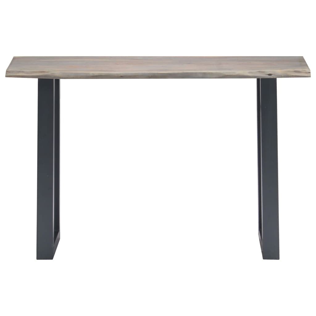 vidaXL Solid Acacia Wood and Powder-Coated Iron Console Table - Thumbnail 2