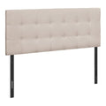 Monarch Specialties 6004F, Full, Bedroom, Upholstered, Transitional Bed Size Headboard, Beige Linen-Look