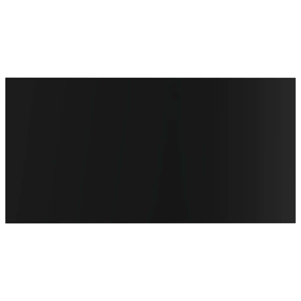 vidaXL Bookshelf Boards Floating Shelf – 8 Pcs, High Gloss Black, Engineered Wood, 31.5” x 15.7” x 0.6” - Modern Replacement Panels for Office, Living Room, Bedroom Storage