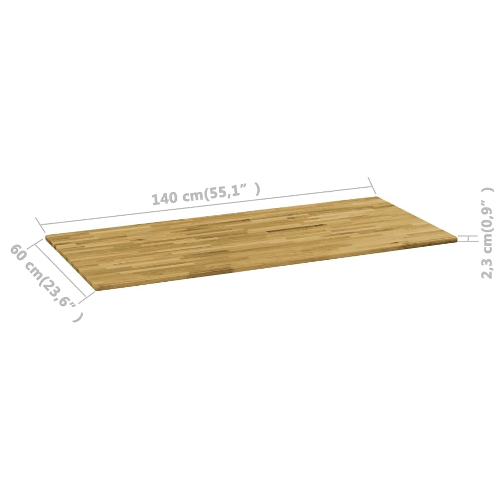 FAMIROSA Table Top Solid Oak Wood Square 0.9 31.5x31.5