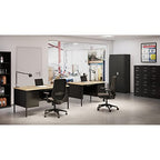 Lorell Fortress Maple Top Double-Pedestal Desk - 60" x 29.5" x 30"