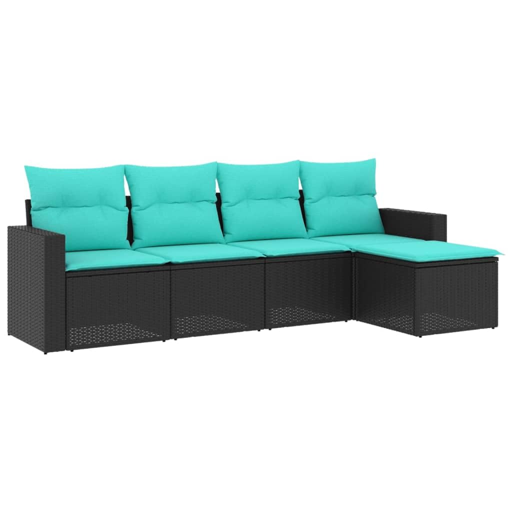 vidaXL Poly Rattan Outdoor Patio Sofa Set