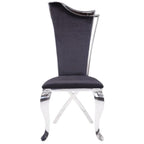 Acme Cyrene Side Chair (Set of 2) in Fabric and Stainless Steel