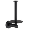 Vertical Tray Toilet Paper Holder, Aomasi 304 Stainless Steel Tissue Roll Hanger with Round Plate, Matte Black Bathroom Kitchen 