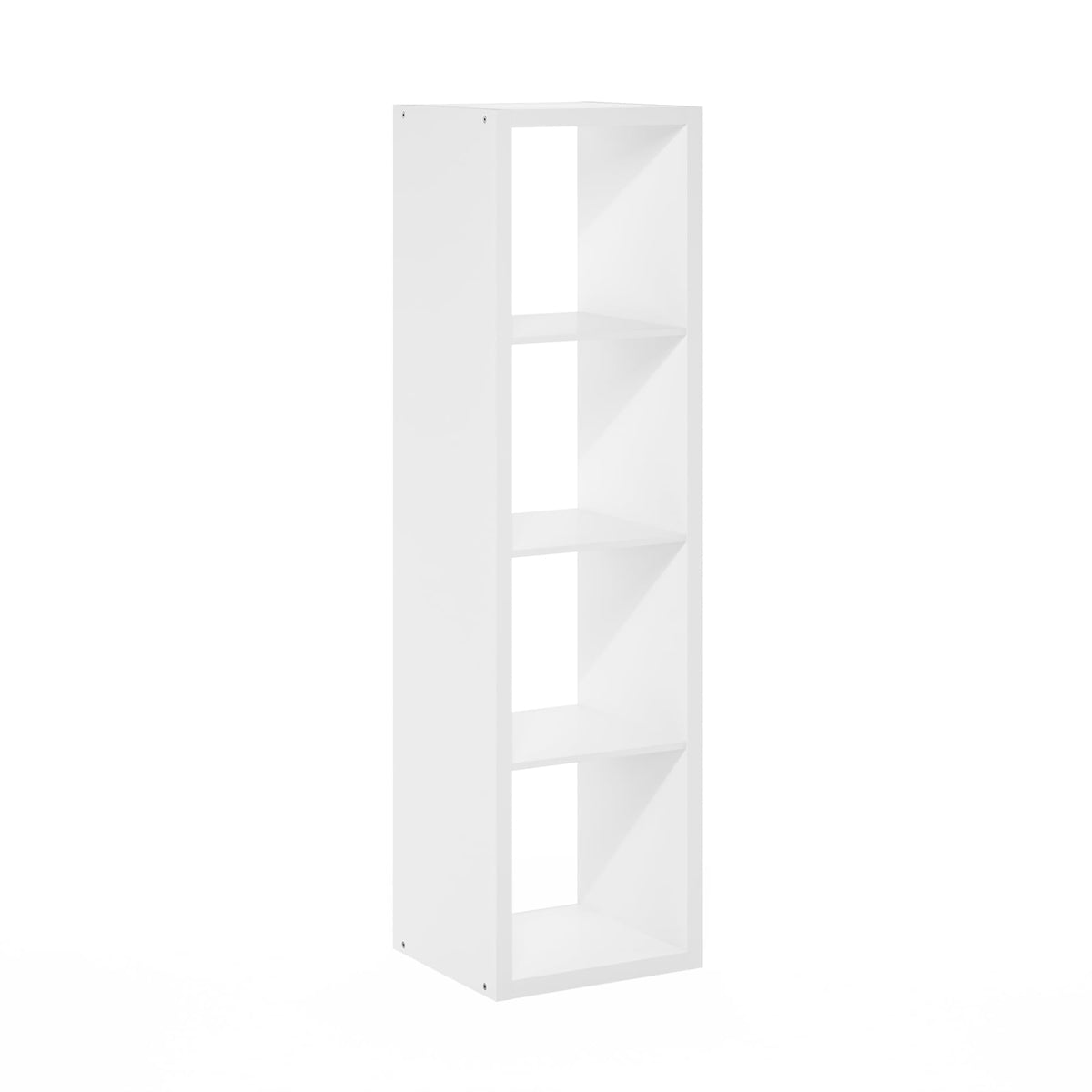 Furinno Cubicle Open Back Decorative Verticle Cube Storage Organizer, 4-Cube, White