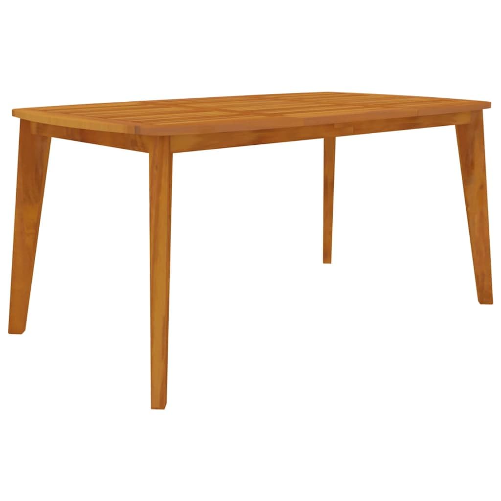 vidaXL Patio Table for Outdoor Space, Sturdy and Long-Lasting, Solid Acacia Wood Construction, Diagonal Leg Design for Extra Stability, Rectangular Shape, Easy Assembly Required, Dimensions: 63"x3...