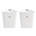 2 Pcs Triangle Spacesaving Trash Can for Corner, 2.6 Gallon Small Plastic Garbage Bin for Kitchen, Bathroom, RV, Coffee Bar, Sl
