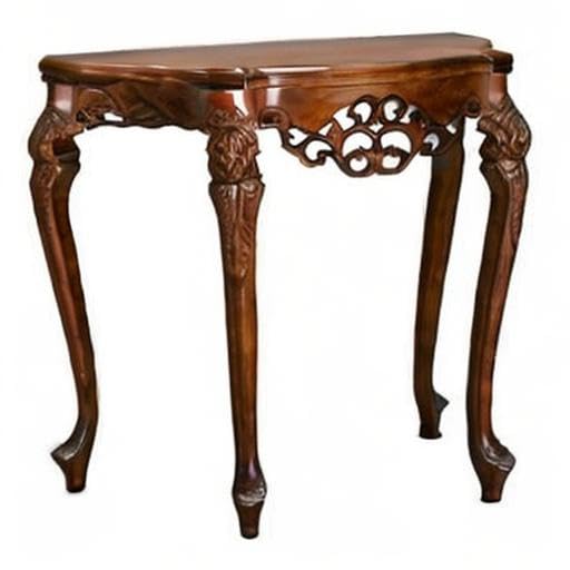International Caravan Furniture Piece Half Moon Wood Console Table, 0
