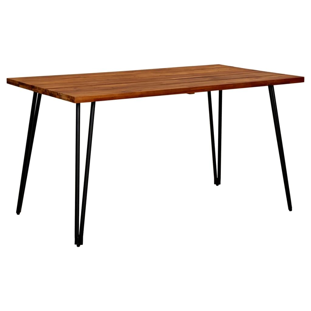 Vidaxl Garden Table With Hairpin Legs 55.1&quot;X31.5&quot;X29.5&quot; Solid Acacia Wood