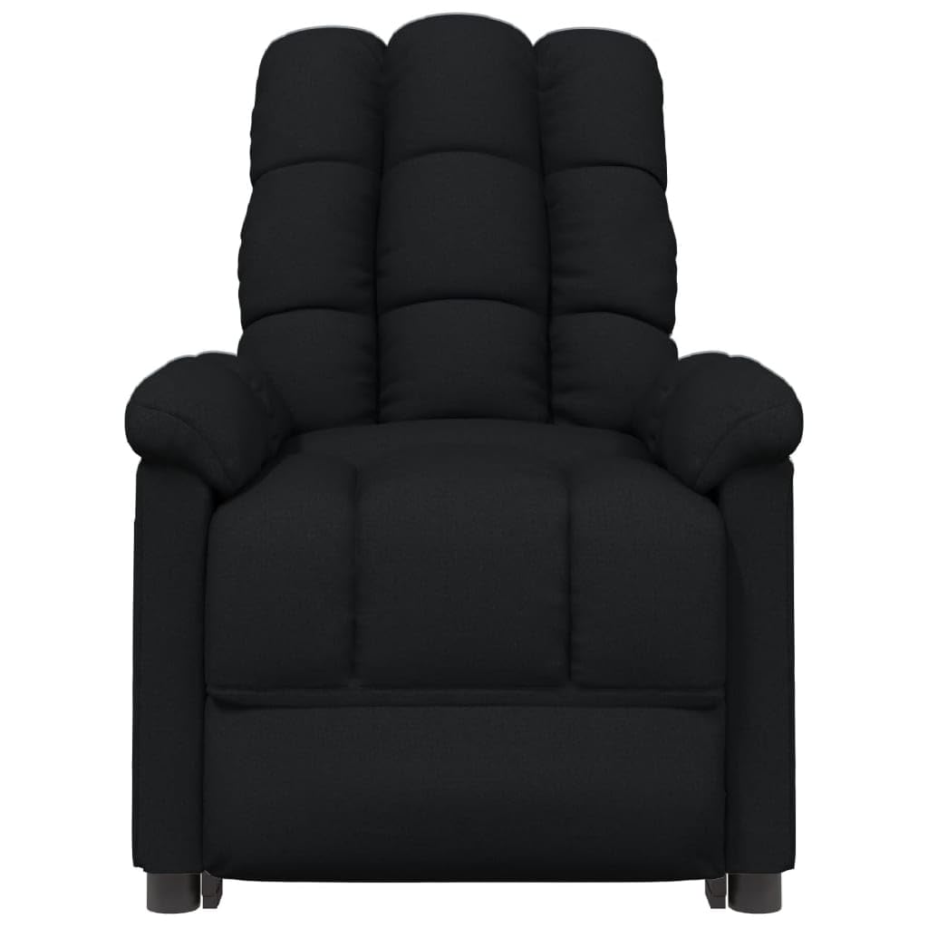vidaXL Black Fabric Recliner, Comfortable Therapeutic Relaxation Massage Chair, Sponge and PP Cotton Filling, Durable Iron Frame Construction