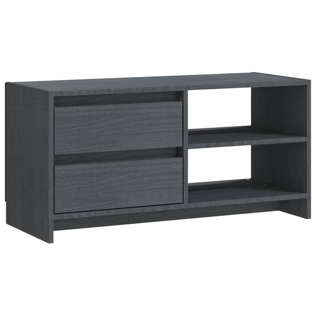 vidaXL TV Cabinet Gray 31.5&quot;x12.2&quot;x15.4&quot; Solid Pinewood