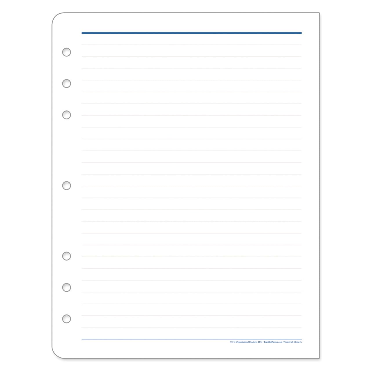 Franklincovey - Wide Lined Pages - Expansion Note Pages For Planners (Monarch)