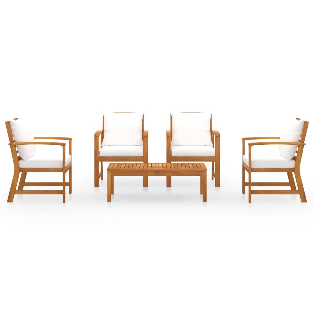 vidaXL Solid Acacia Wood Outdoor Lounge Set - Thumbnail 3