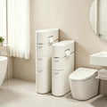 BGYMF 4Tier Narrow Slim Bathroom Storage Cabinet with Wheels,White