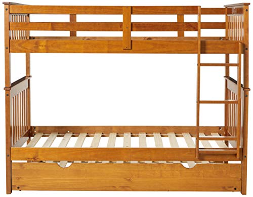 Donco Twin/Twin Light Espresso Mission Bunk Bed With Twin Trundle