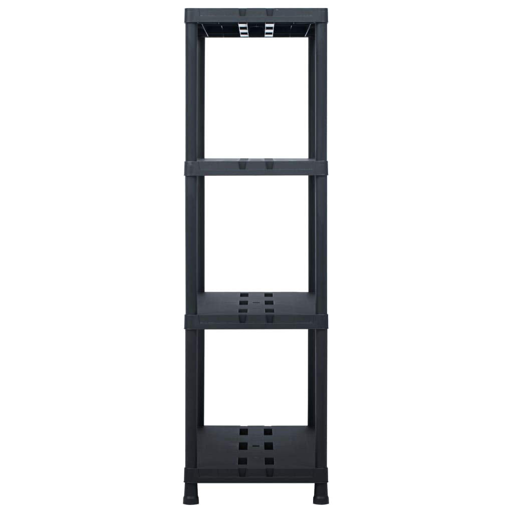 vidaXL 5-Tier Storage Shelf Rack - Versatile Plastic Display Stand and Bookshelf for Living Room, Kitchen, Bathroom - Easy to Clean, TUV-GS Certified - Black