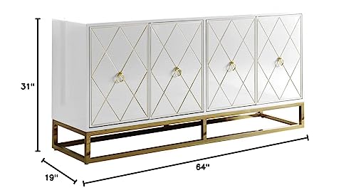 Best Master Furniture Tabitha High Gloss Lacquer Sideboard/Buffet, White