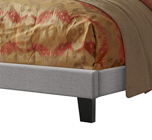 Best Quality Furniture Upholstered Panel Bed, Smoke Gray, Full