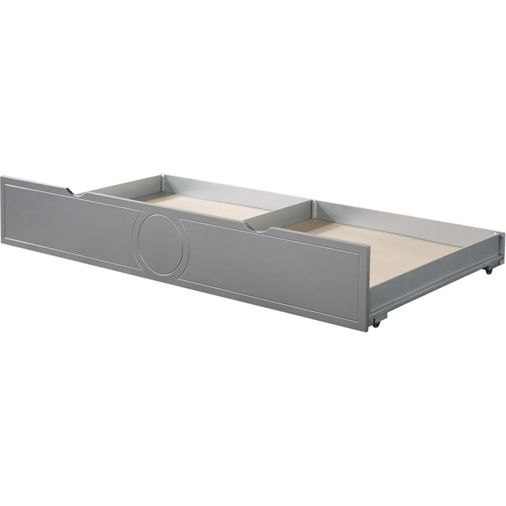 Acme Powell Contemporary Wood Twin Size Trundle in Silver