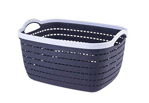 HOMIES, 1 Piece, Rectangular Hollow Plastic Storage Basket Organizer with Handles, Shower Caddy Tote Portable Storage Bins for B