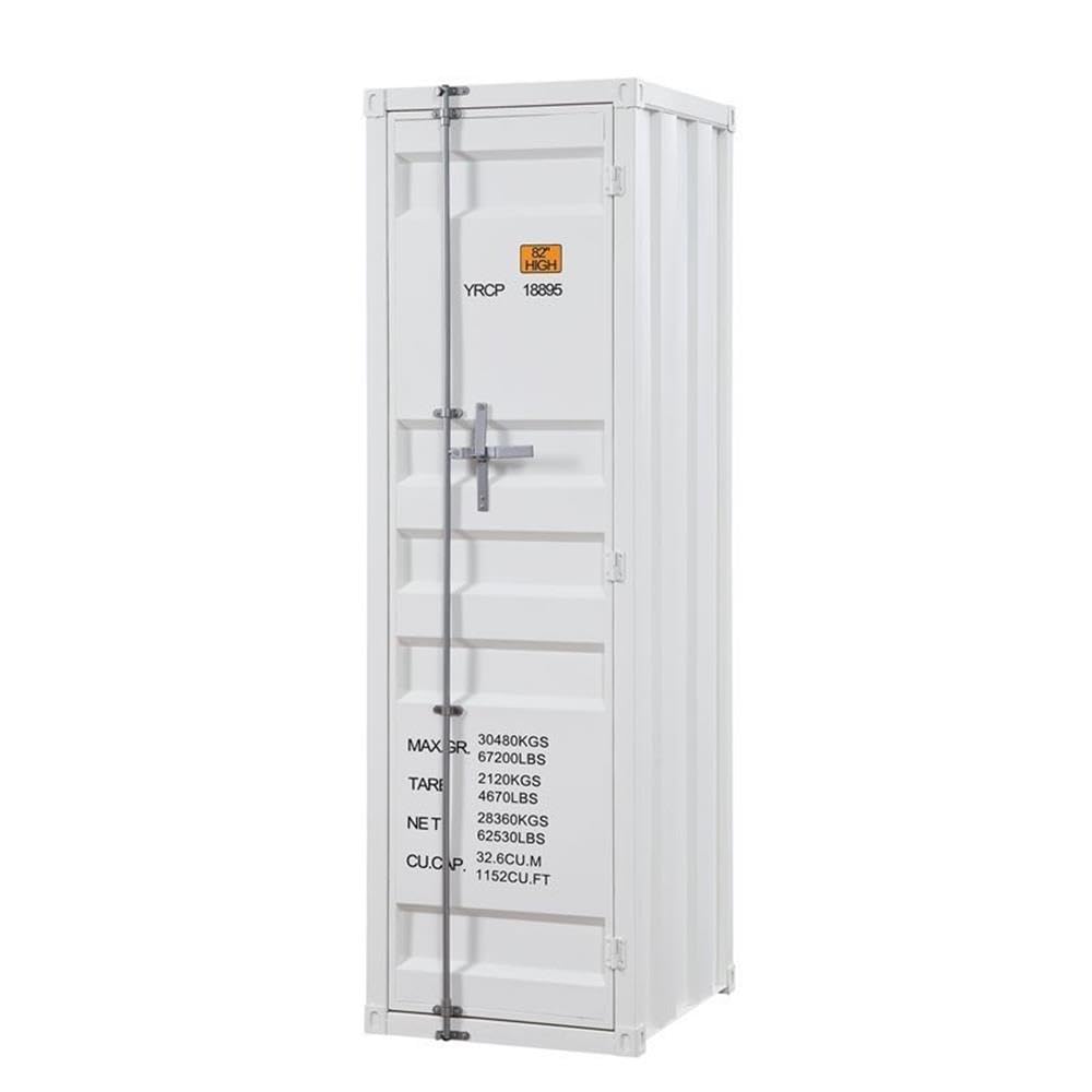 Acme Cargo Wardrobe Metal Armoire with 1 Door in White