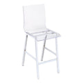 Acme Nadie Metal Frame Counter Stool in White and Chrome Set of 2