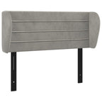 vidaXL Velvet Headboard with Ears - Stylish Design, Light Gray, Foam-Filled, Solid Larch Wood and Engineered Wood, Built to Fit Most Bed Frames