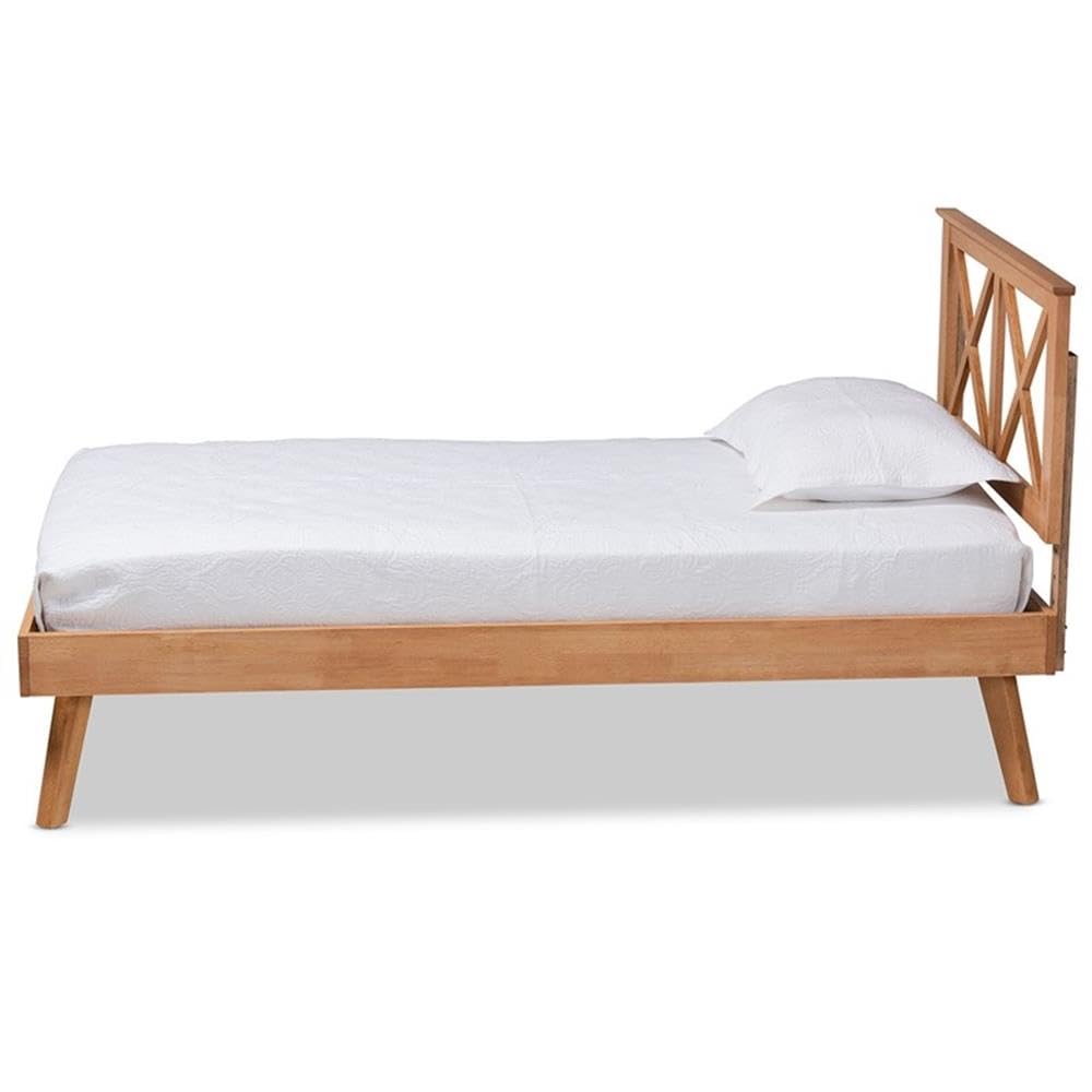 Baxton Studio Galvin Modern and Contemporary Brown Finished Wood Twin Size Platform Bed