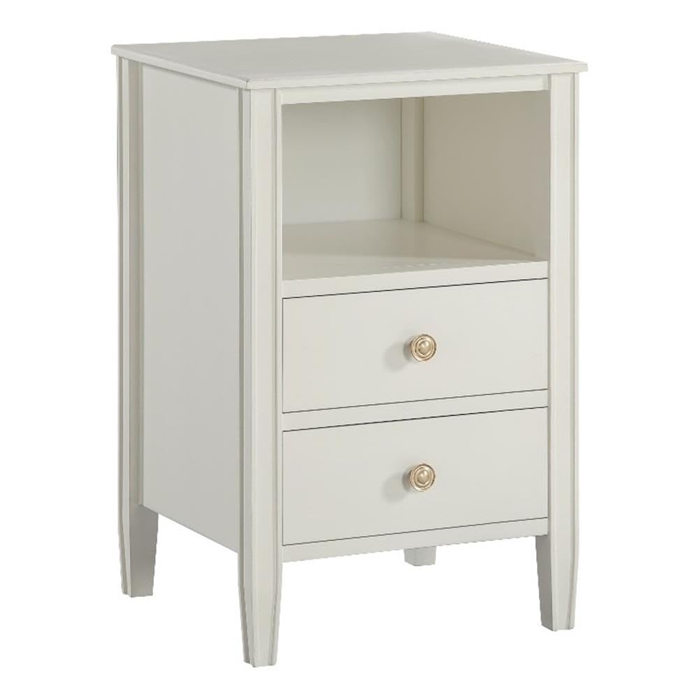 Comfort Pointe Winsley 2-Drawer Antique White Painted Wood Storage Nightstand