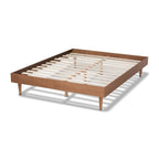 Baxton Studio Rina Mid-Century Modern Ash Wanut Finished Queen Size Wood Bed Frame