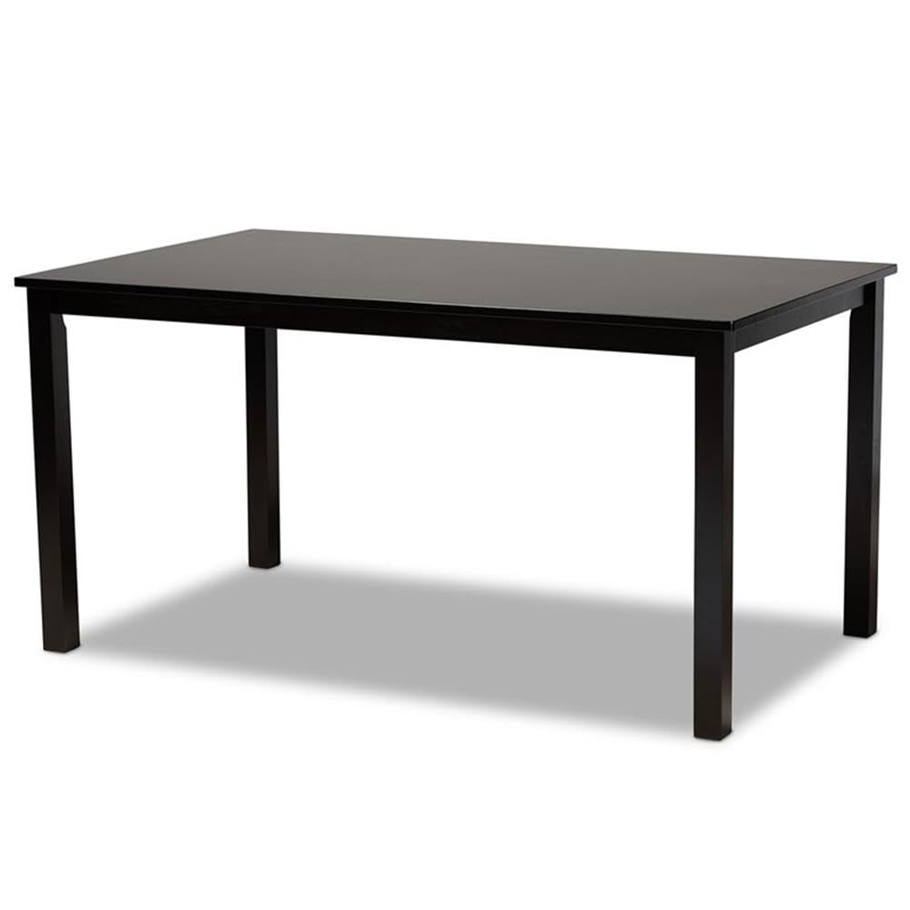 Baxton Studio Verner Modern and Contemporary Grey Fabric Upholstered and Dark Brown Finished Wood 7-Piece Dining Set