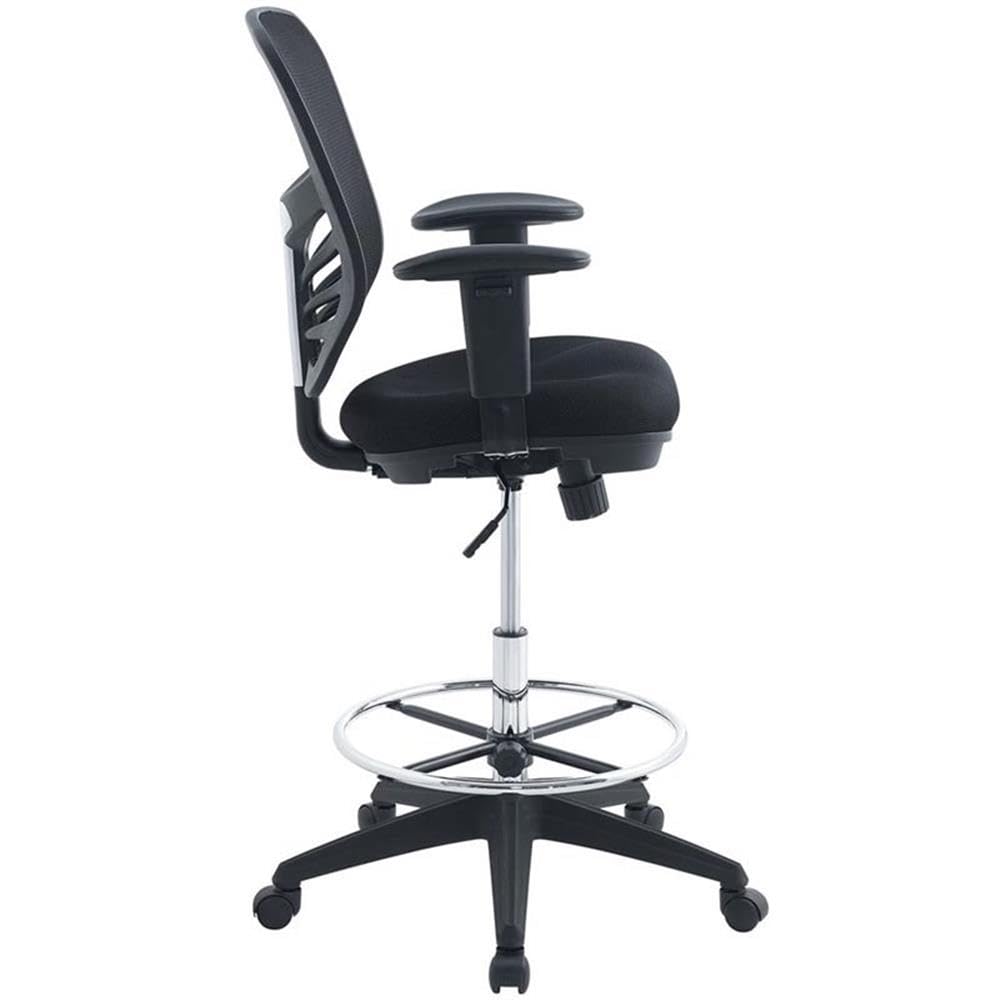 Modway Articulate Drafting Chair - Reception Desk Chair - Drafting Table Chair In Black