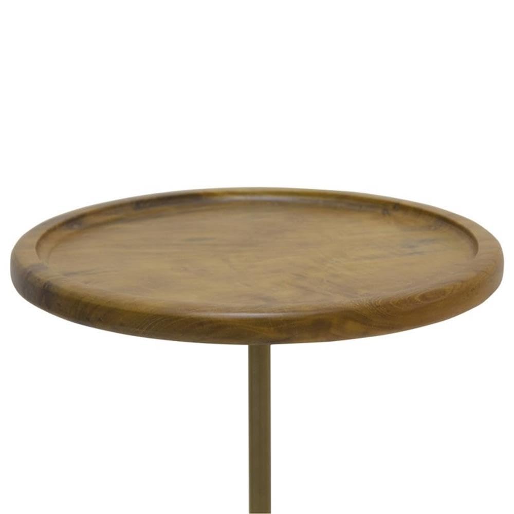 npd furniture and more Roya Teak Marble Base Side/End Table, Natural