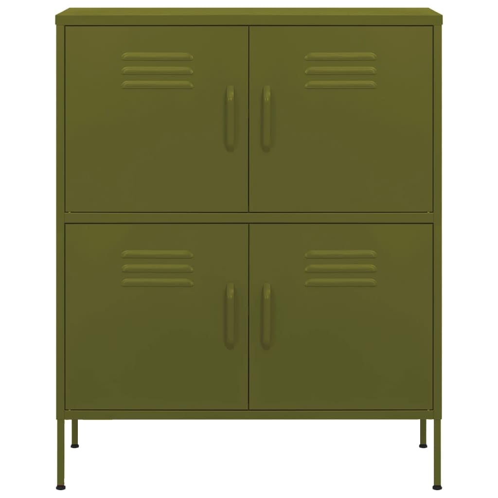 vidaXL Storage Cabinet Olive Green 31.5&quot;x13.8&quot;x40&quot; Steel