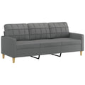 vidaXL 3-Seater Lounge Sofa- Modern Design, Built with Durable Fabric and Sturdy Metal Frame, Dark Gray