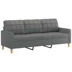 vidaXL 3-Seater Lounge Sofa- Modern Design, Built with Durable Fabric and Sturdy Metal Frame, Dark Gray