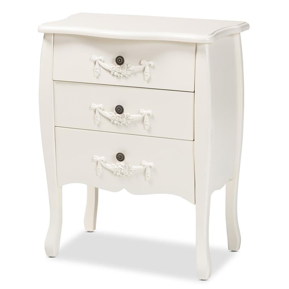 Baxton Studio Eliya 3-Drawer Storage Cabinet