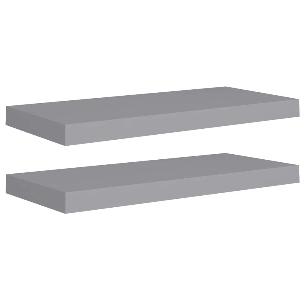 vidaXL Floating Wall Shelves, Set of 2, Gray, 23.6&quot;x9.3&quot;x1.5&quot;, Stylish Honeycomb MDF and Metal Frame, Easy to Install, Suitable for Books, Collectibles, Decorations
