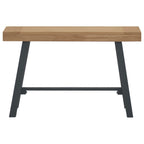 vidaXL Solid Wood Teak Bench ?Retro-Style Furniture for Office, Lounge Area, Bedrooms and Gardens, Black and Brown, Easy-to-Clean Surface