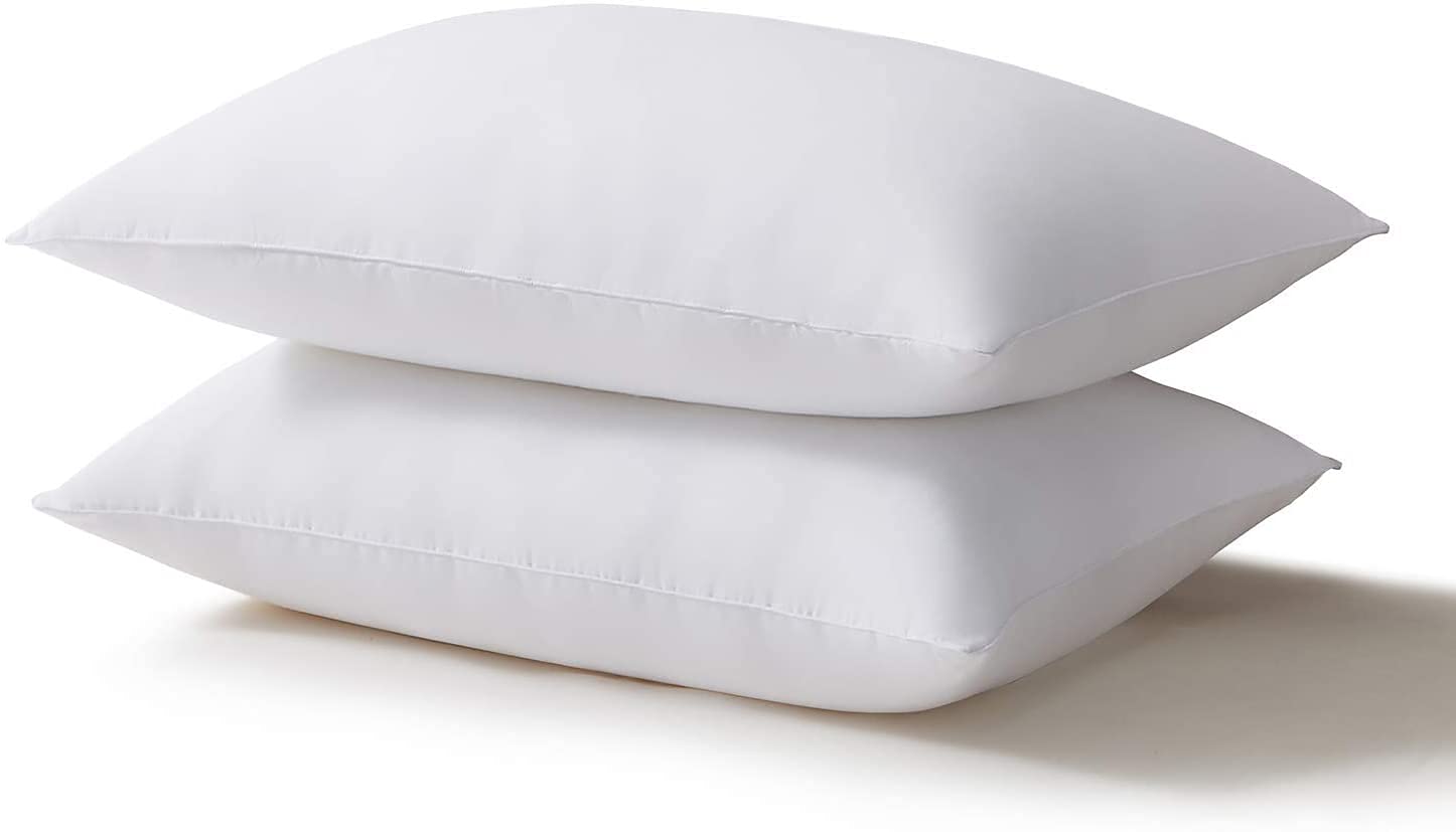 Acanva Bed Pillows For Sleeping 2 Pack, Alternative Microfiber Filled, Natural Cover Skin-Friendly, Soft And Supportive For Side