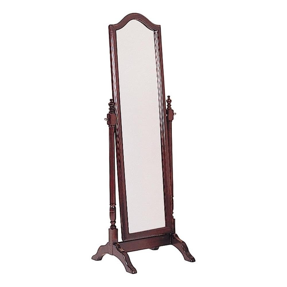 Coaster Home Furnishings Cheval Mirror With Arched Top, Merlot