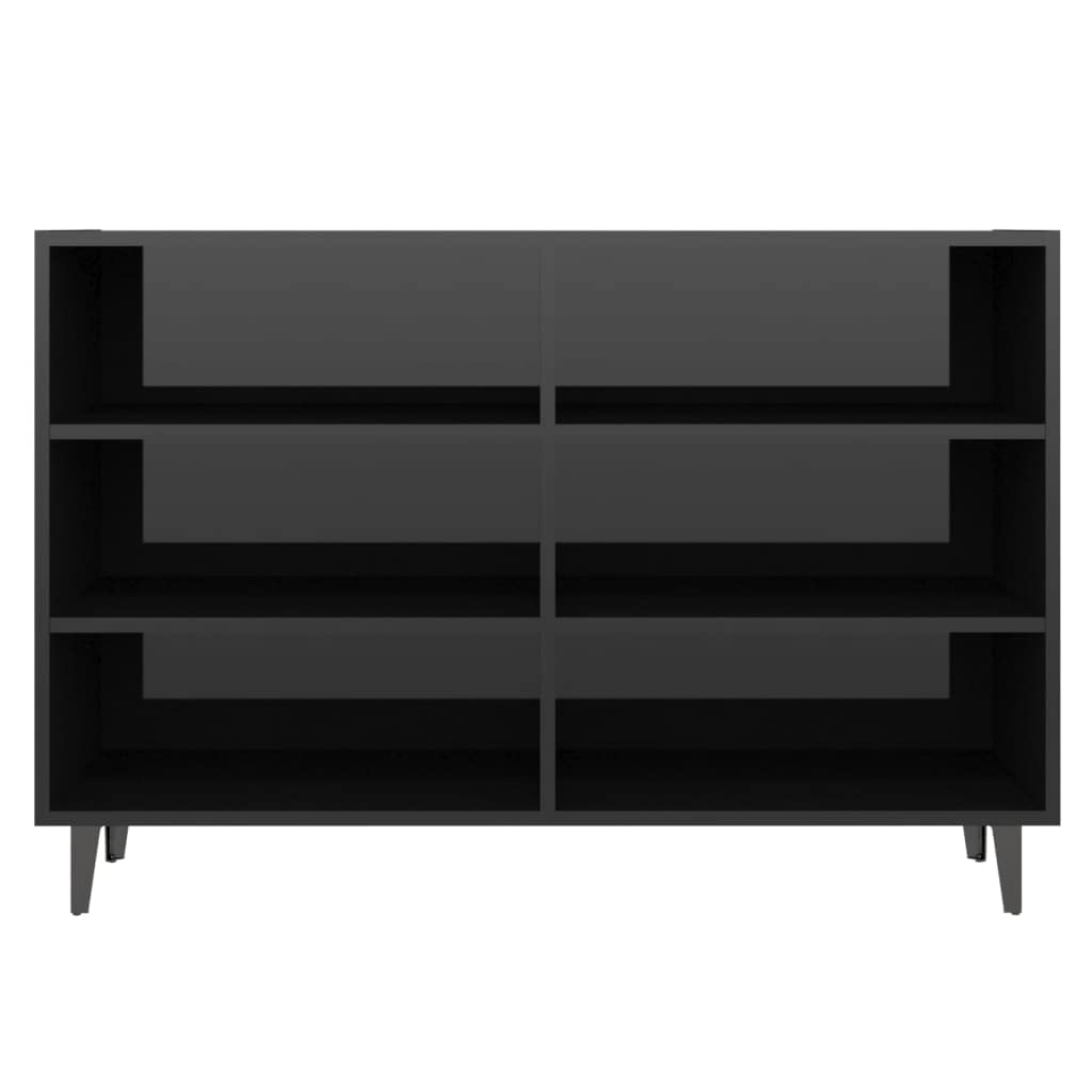 vidaXL Sideboard High Gloss Black 40.7&quot;x13.8&quot;x27.6&quot; Chipboard