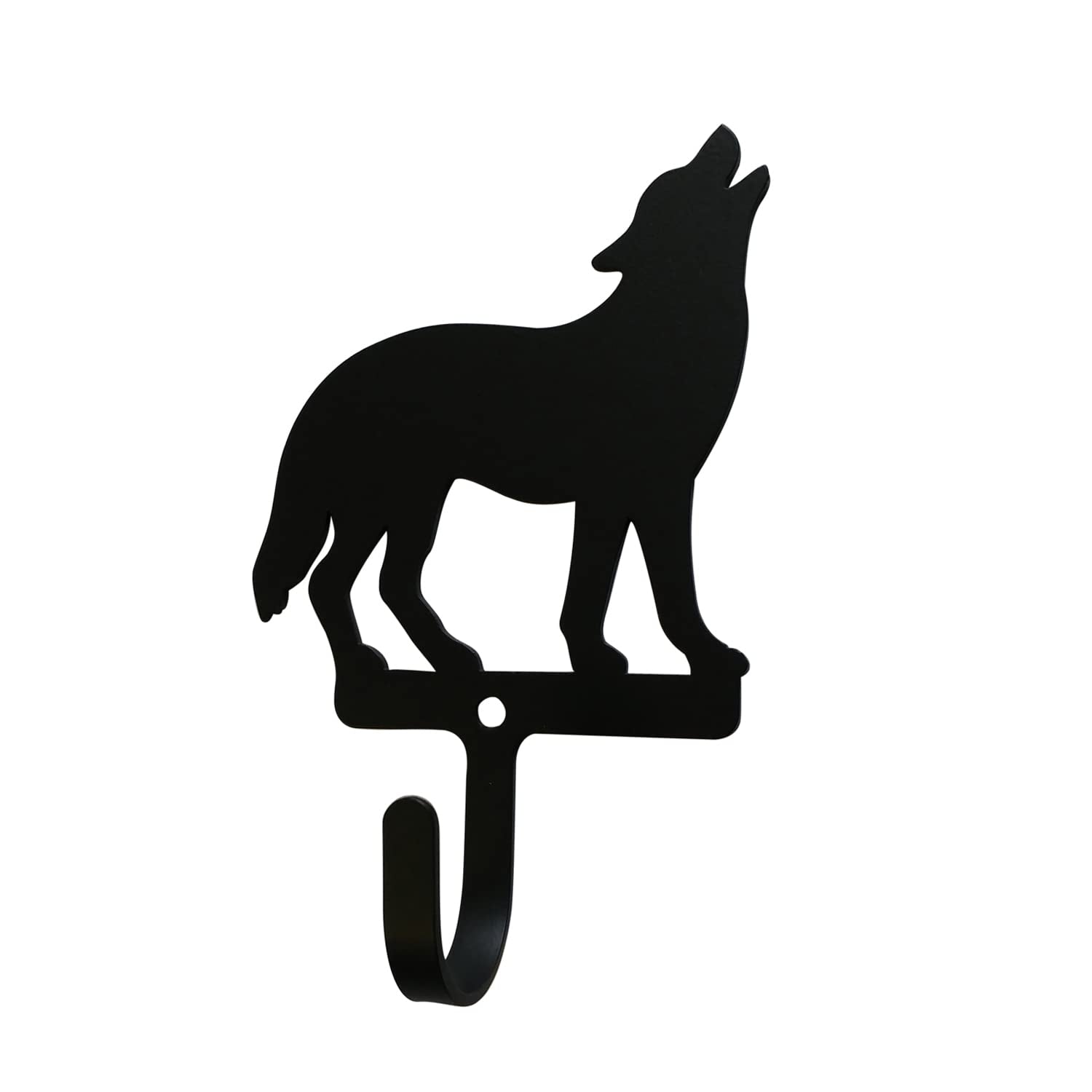 Village Wrought Iron Standing Wolf Wall Hook Decorative Small