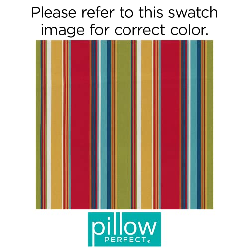 Pillow Perfect Stripe Indoor/Outdoor Accent Throw Pillow, Plush Fill, Weather, And Fade Resistant, Lumbar - 11.5' X 18.5' , Re