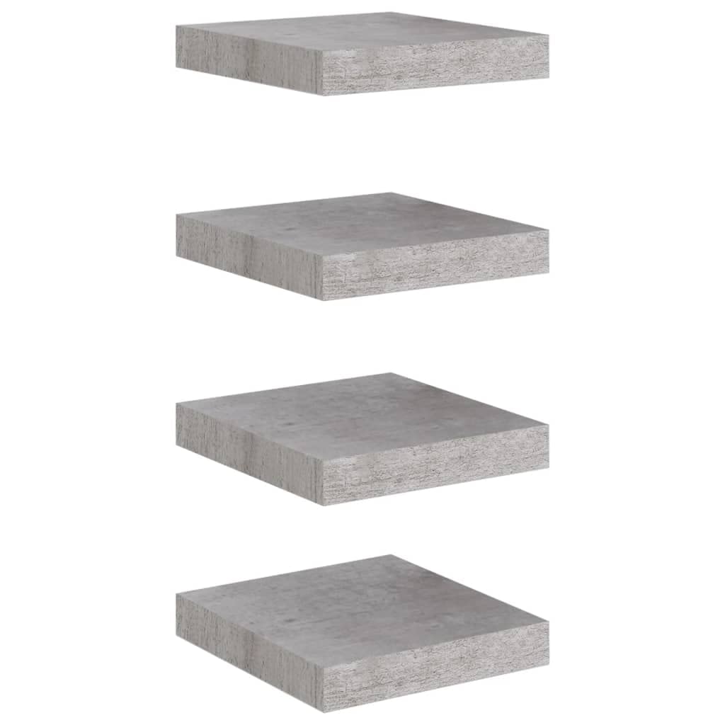 vidaXL Modern Floating Wall Shelves Set - Durable Honeycomb MDF and Metal Frame - Concrete Gray - Versatile Display Storage 9.1&quot;x9.3&quot;x1.5&quot;
