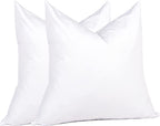 Euro Pillow Inserts 24 X 24 (Pack Of 2, White), Down Feather Pillow Stuffer, Premium White Pillows For Bed, Couch, And Cushion