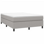 vidaXL Box Spring Bed Frame - Full Size, 100% Polyester Fabric, Light Gray, Modern, Designed for 53.9"x74.8" Mattress, Plywood and Engineered Wood Material