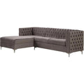 Acme Sullivan Sectional Sofa in Gray Velvet